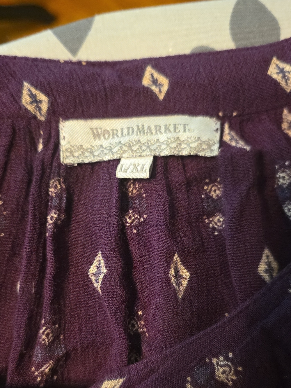 Cost Plus World Market Plum Purple Printed Midi Skirt